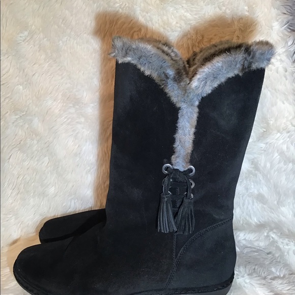 Stuart weitzman black faux suede boots size 9 - Picture 3 of 8